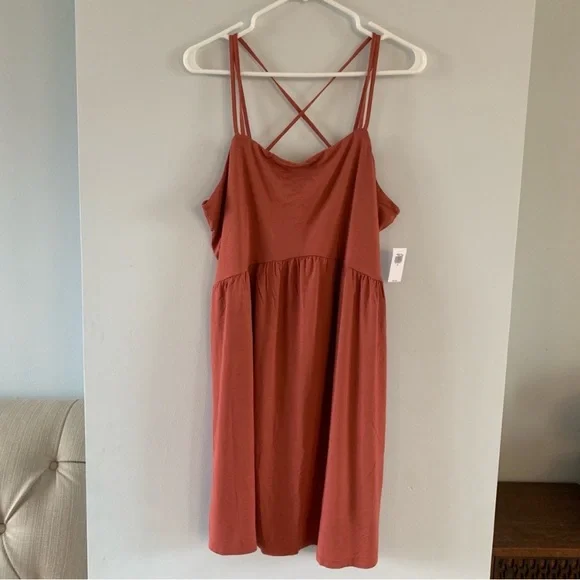 Old Navy Dress Above Knee Mini Rust Red Sleeveless Scoop Neck Smocked
Size XL - Picture 1 of 6